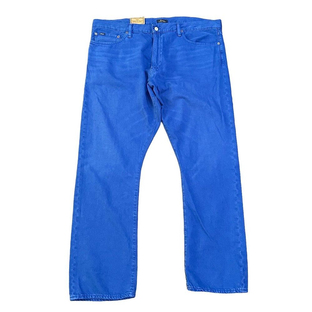 NWT Blue Polo by Ralph Lauren Slim Straight Hemp Denim‎ Jeans Mens 42 x 32